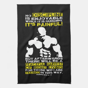 DISCIPLINE - Bodybuilding Workout Motivational Tea Towel