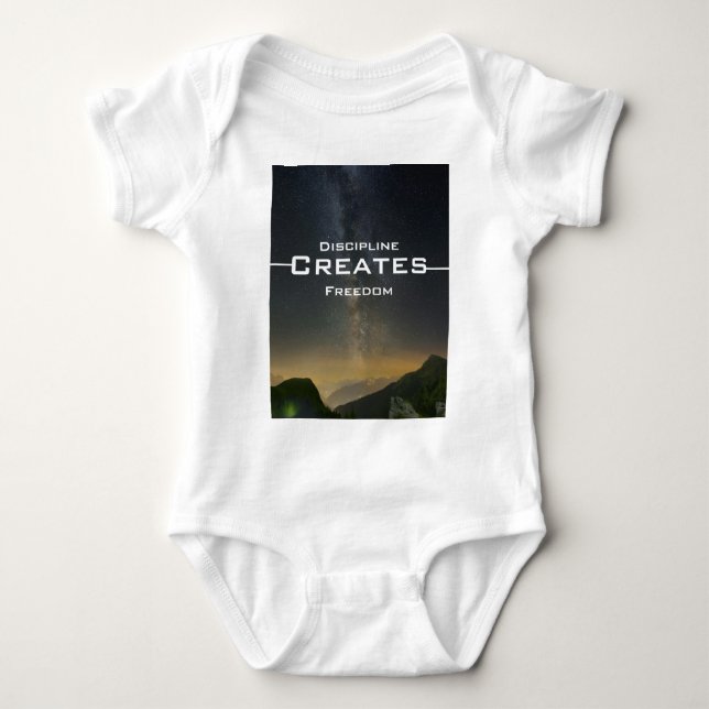 Discipline Creates Freedom Baby Bodysuit (Front)