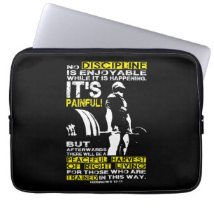 DISCIPLINE - Deadlift Workout Motivational Laptop Sleeve