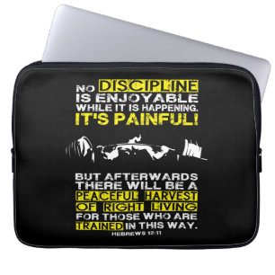 DISCIPLINE - Deadlift Workout Motivational Laptop Sleeve