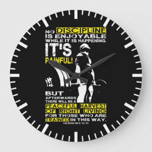 DISCIPLINE - Deadlift Workout Motivational Large Clock