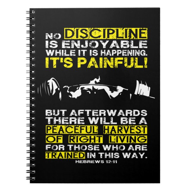 DISCIPLINE - Deadlift Workout Motivational Notebook (Front)