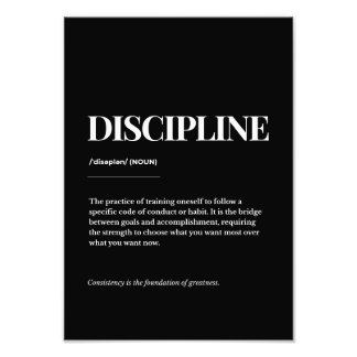 Discipline Definition Art Print – Minimalist Motiv