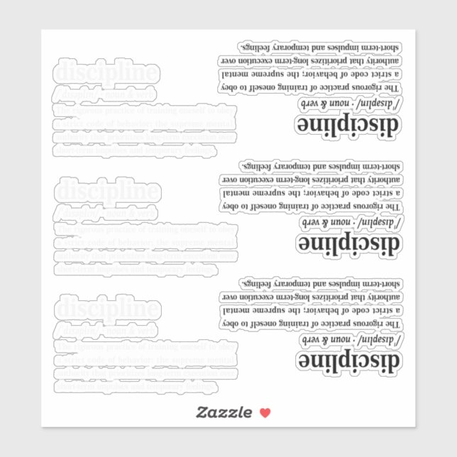 Discipline Dictionary Definition Aesthetic  (Sheet)