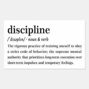 Discipline Dictionary Definition Aesthetic Rectangular Sticker
