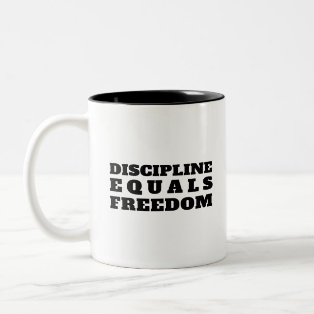 Discipline Equals Freedom - Jocko Willink Two-Tone Coffee Mug (Left)