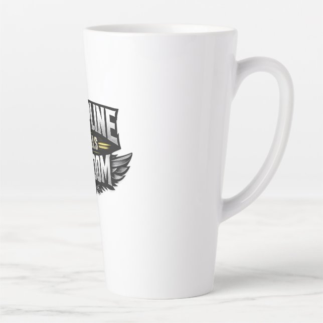 Discipline Equals Freedom – Motivational Design  Latte Mug (Right)