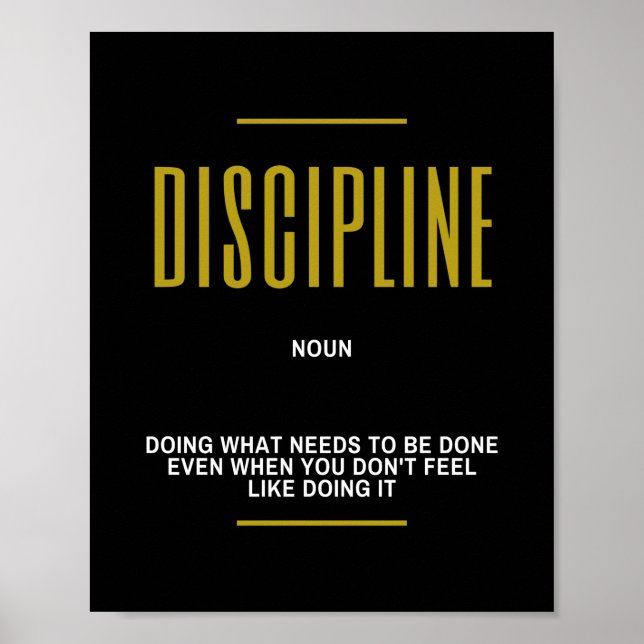 Discipline Inspirational Quote Poster (Front)