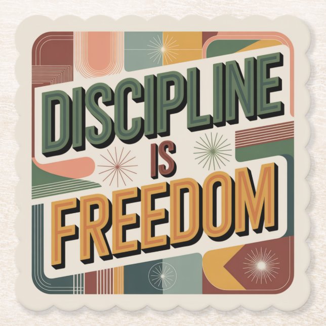 Discipline Is Freedom Paper Coaster (Front)