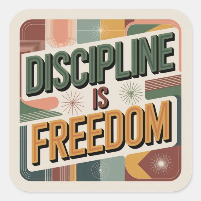 Discipline Is Freedom Square Sticker (Front)