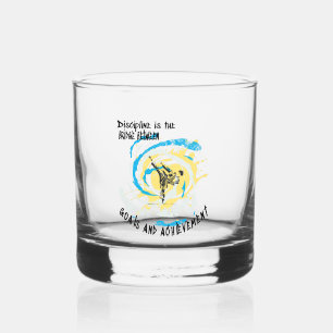 Discipline is the bridge between goals martial art whiskey glass