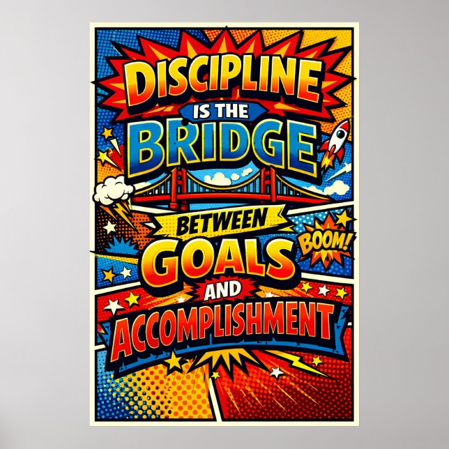 Discipline Is The Bridge Comic Book Pop Art Poster (Front)