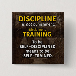 Discipline Is Training - Workout Gym Inspirational 15 Cm Square Badge