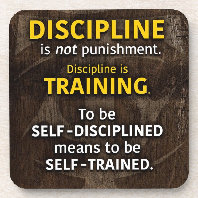 Discipline Is Training - Workout Gym Inspirational Coaster (Front)