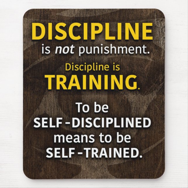Discipline Is Training - Workout Gym Inspirational Mouse Pad (Front)