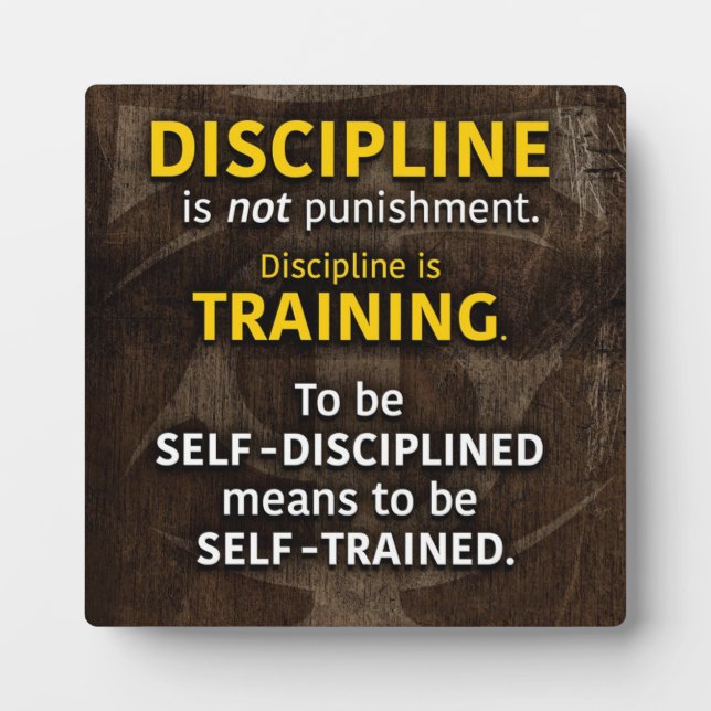 Discipline Is Training - Workout Gym Inspirational Plaque (Front)