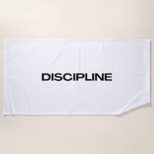 Discipline – Minimal Motivational Quote Beach Towel