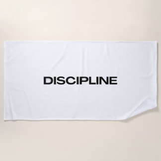 Discipline – Minimal Motivational Quote Beach Towel