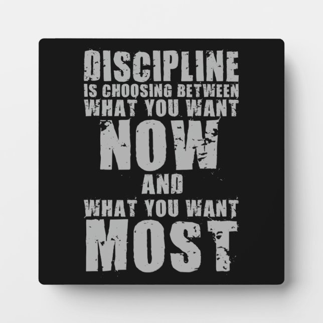 DISCIPLINE - Motivational Words Plaque (Front)