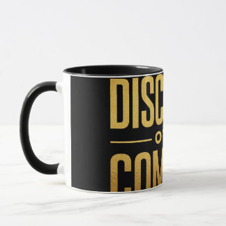 Discipline Over Comfort Mug –Minimalist Black Gold