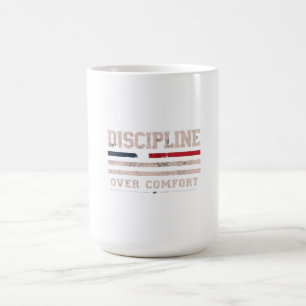 Discipline Over Comfort Patriotic Fitness Mindse Coffee Mug