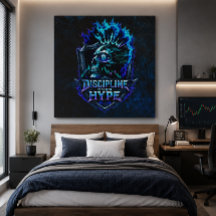 Discipline Over Hype Blue Grunge Bitcoin