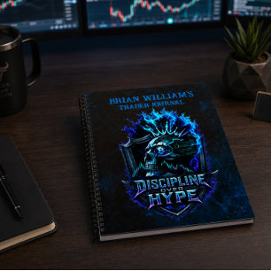 Discipline Over Hype Blue Grunge Bitcoin Notebook