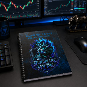 Discipline Over Hype Blue Grunge Bitcoin Notebook
