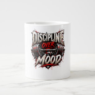 Discipline Over Motivation – Gym Fitness Workout T Large Coffee Mug