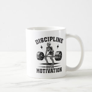 Discipline Over Motivation Gym Motivational Traini Coffee Mug