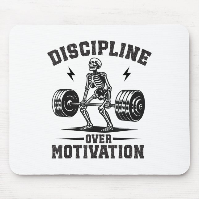 Discipline Over Motivation Gym Motivational Traini Mouse Pad (Front)