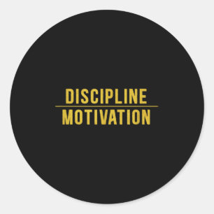 Discipline Over Motivation Gym Workout Hustle Musc Classic Round Sticker