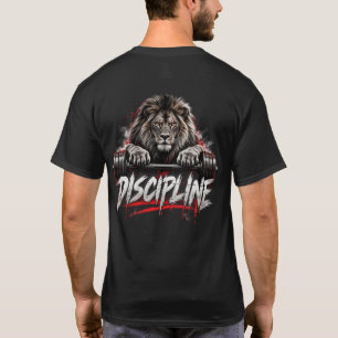 Discipline Over Motivation – Lion Head Barbell Gym T-Shirt