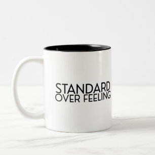 Discipline Over Motivation Minimalist  Two-Tone Coffee Mug