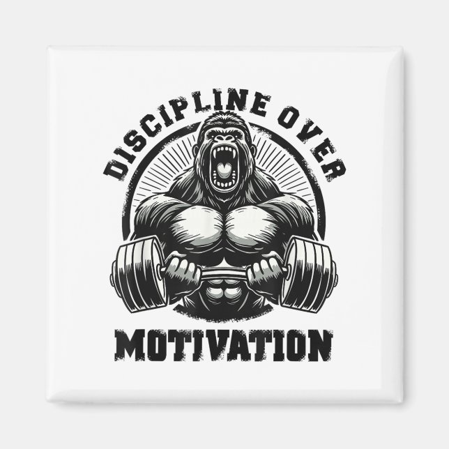 Discipline Over Motivation Weightlift Gym Quotes G Magnet (Front)