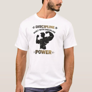 Discipline Power Vintage Gym Motivational Workout  T-Shirt