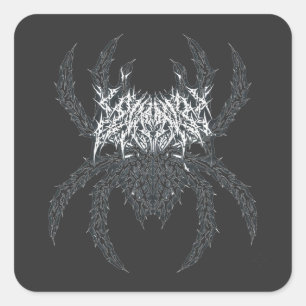 Discipline Spider Gym Fitness Graphic Square Sticker