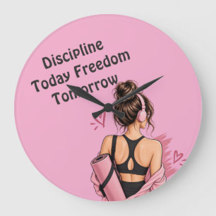Discipline Today Freedom Tomorrow Wall Clock