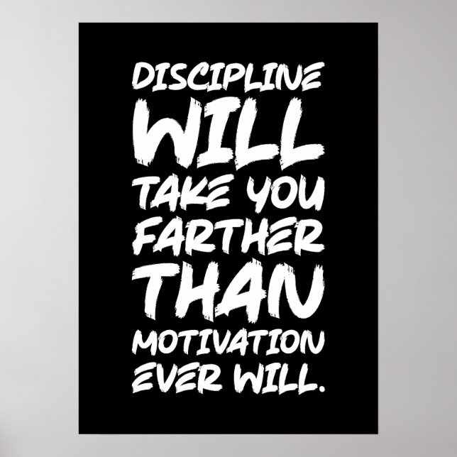 Discipline vs Motivation, Gym, Hustle, Success Poster (Front)