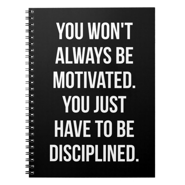 Discipline vs Motivation - Inspirational Workout Notebook (Front)