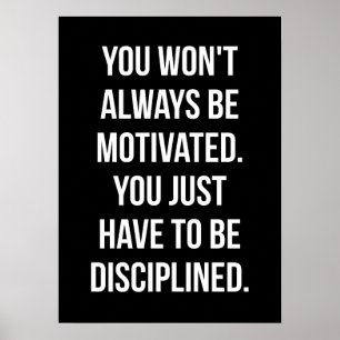 Discipline vs Motivation - Inspirational Workout Poster