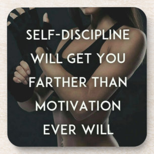 Discipline vs Motivation - Women's Gym Inspiration Coaster