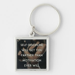Discipline vs Motivation - Women's Gym Inspiration Key Ring