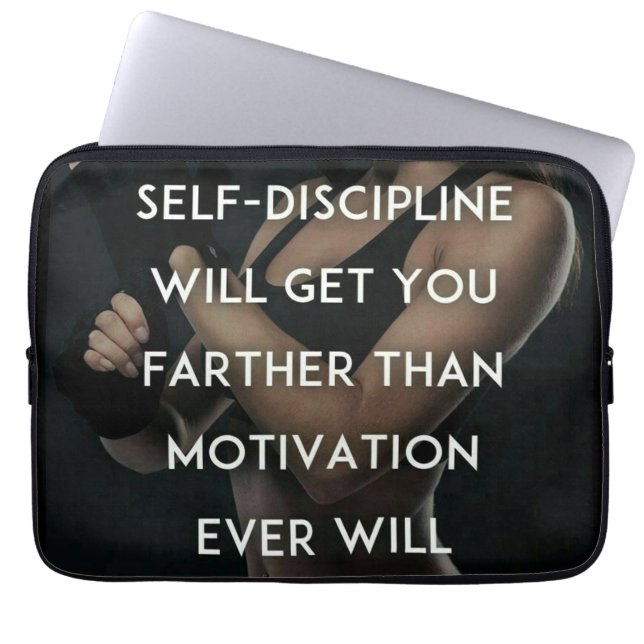 Discipline vs Motivation - Women's Gym Inspiration Laptop Sleeve (Front)