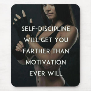 Discipline vs Motivation - Women's Gym Inspiration Mouse Pad