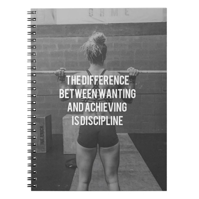 Discipline - Wanting vs Achieving, Women's Fitness Notebook (Front)