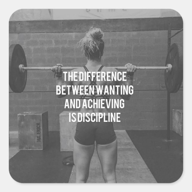 Discipline - Wanting vs Achieving, Women's Fitness Square Sticker (Front)