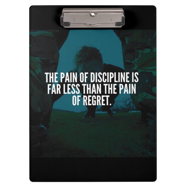 Discipline - Workout Inspirational Clipboard (Front)