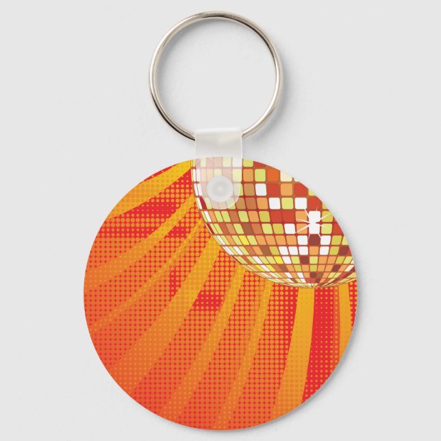 Disco ~ 1980s 80s Disco Ball Key Ring (Front)