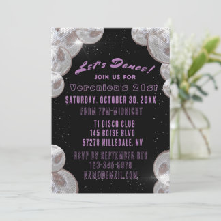 Disco 21st Birthday Invitation